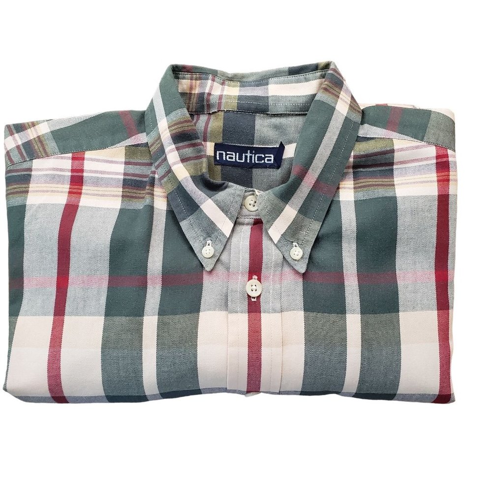 Nautica Mens Shirt Large Classic Dress Shirt Long Sleeve Button Down 100 Percent - Picture 4 of 11